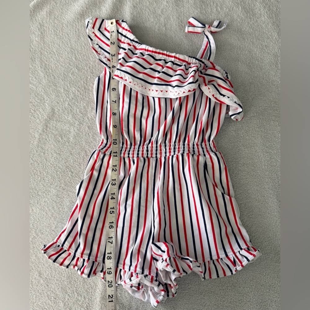 Janie and Jack | Red White & You Stripe Romper | 4 - Picture 9 of 12